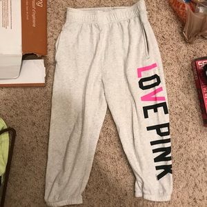 PINK cropped sweats